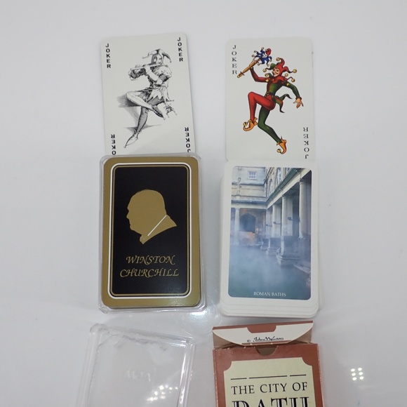 Winston Churchill & City of Bath Set of 2 Full Deck Playing Cards Plastic Coated - Picture 2 of 8